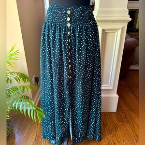 Polka dot button up skirt